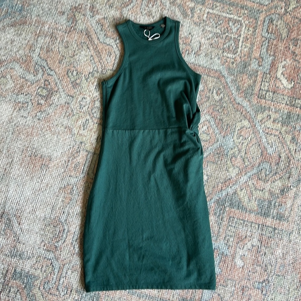 🆕 Ted Baker London Livviaa Knot Front Jersey Dress in Green - Picture 5 of 10